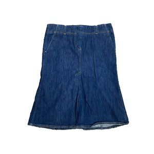 Theory Womens Skirt Size 4 Blue Denim Dark Wash A Line Stretch